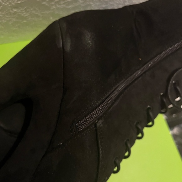 DOM DANCING ANKLE BOOTS BLACK VEGAN SUEDE BASE LINE SIZE 7 - Picture 10 of 13